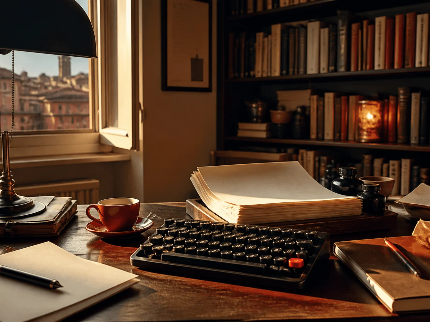 Writer's tactile keyboard setup in Bologna