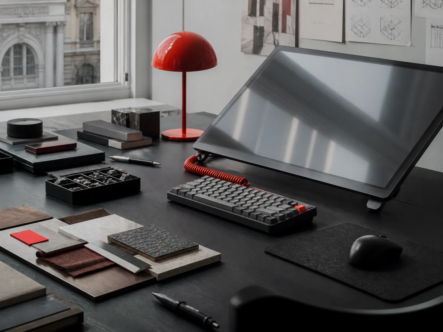 Designer's linear keyboard setup in Milan